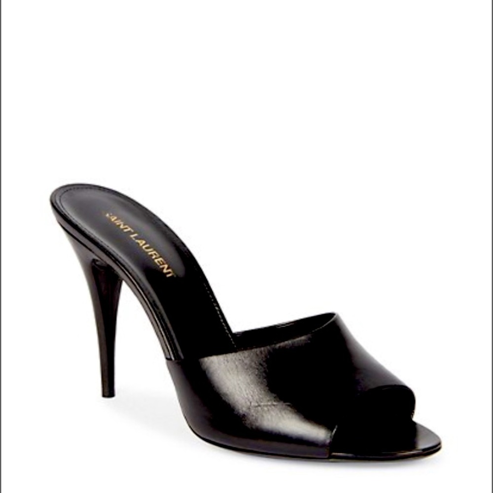 SAINT LAURENT - YSL LA 16 MULES IN SMOOTH LEATHER - Black - (run small)